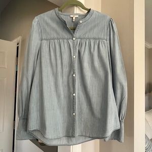 Joie Light Blue Denim Button Down Blouse - Large